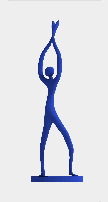 Skulptur: Dancing Figure 3D Print Model Blau