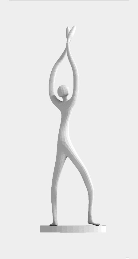 Skulptur: Dancing Figure 3D Print Model Weiß