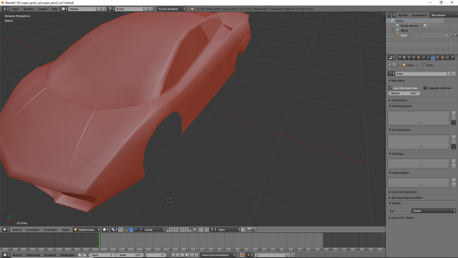Tag 6: Blender 3D-Modelling von einem Supersportwagen 2
