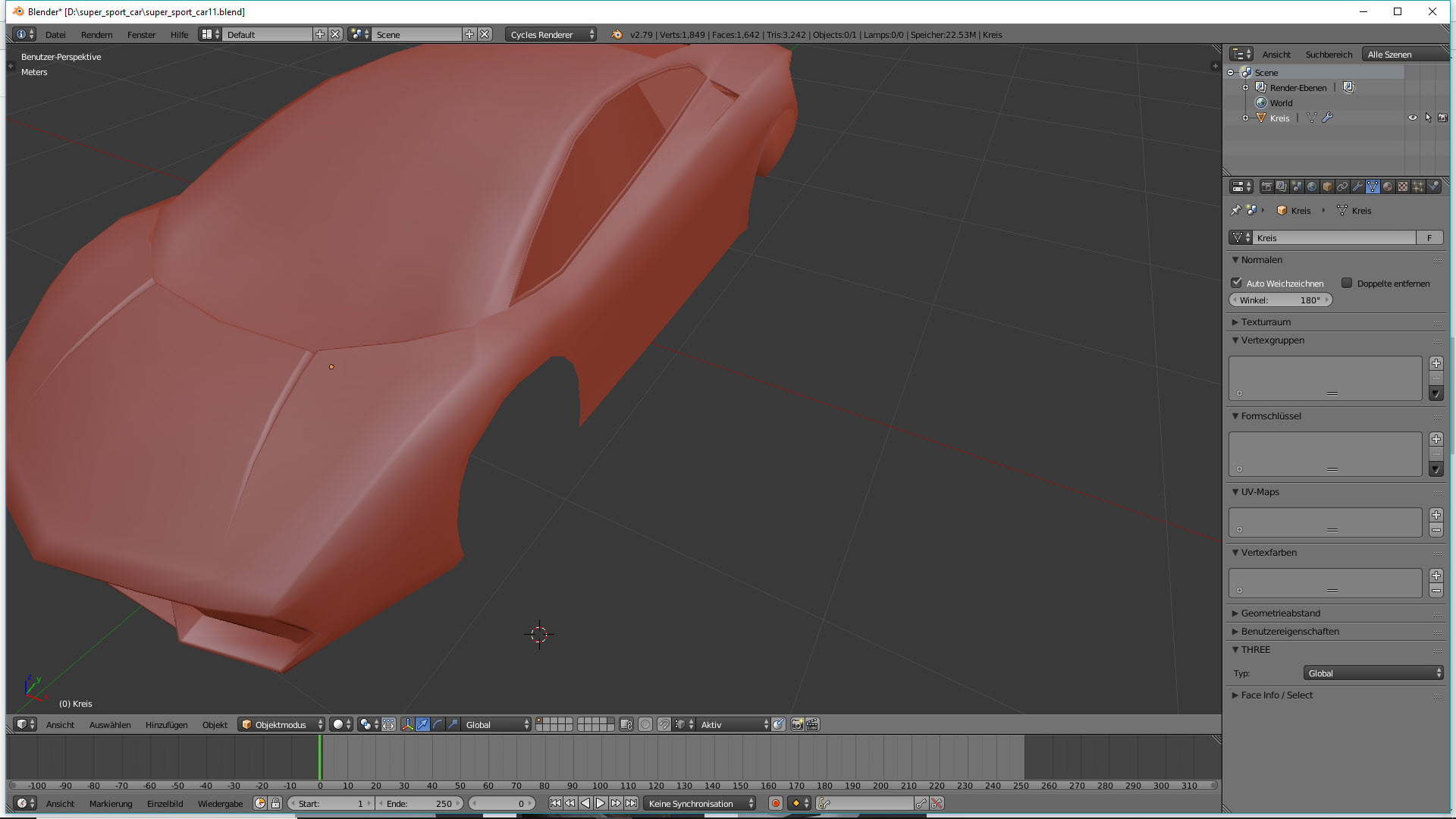 Tag 6: Blender 3D-Modelling von einem Supersportwagen 4