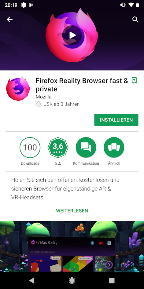 VR-Browser: Mozilla veröffentlicht Firefox Reality 1.0