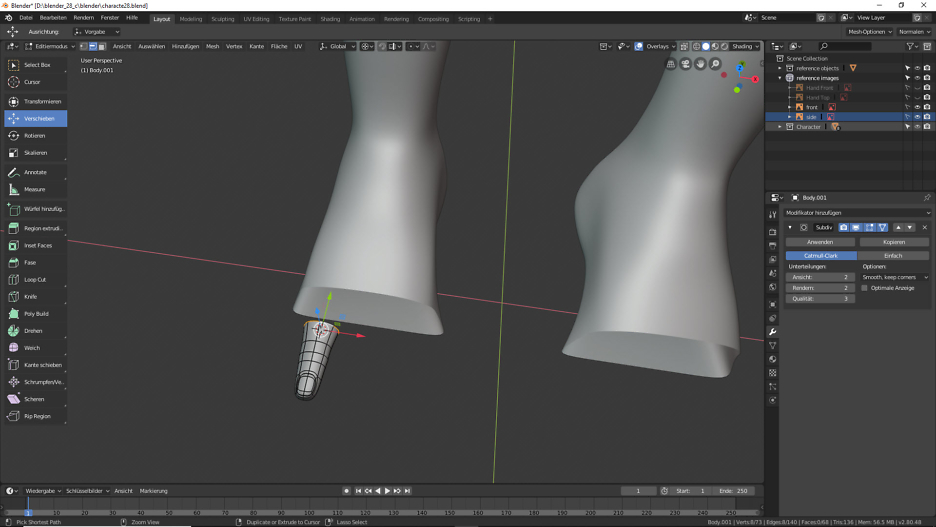 Blender: 3D Modellierung der Füße