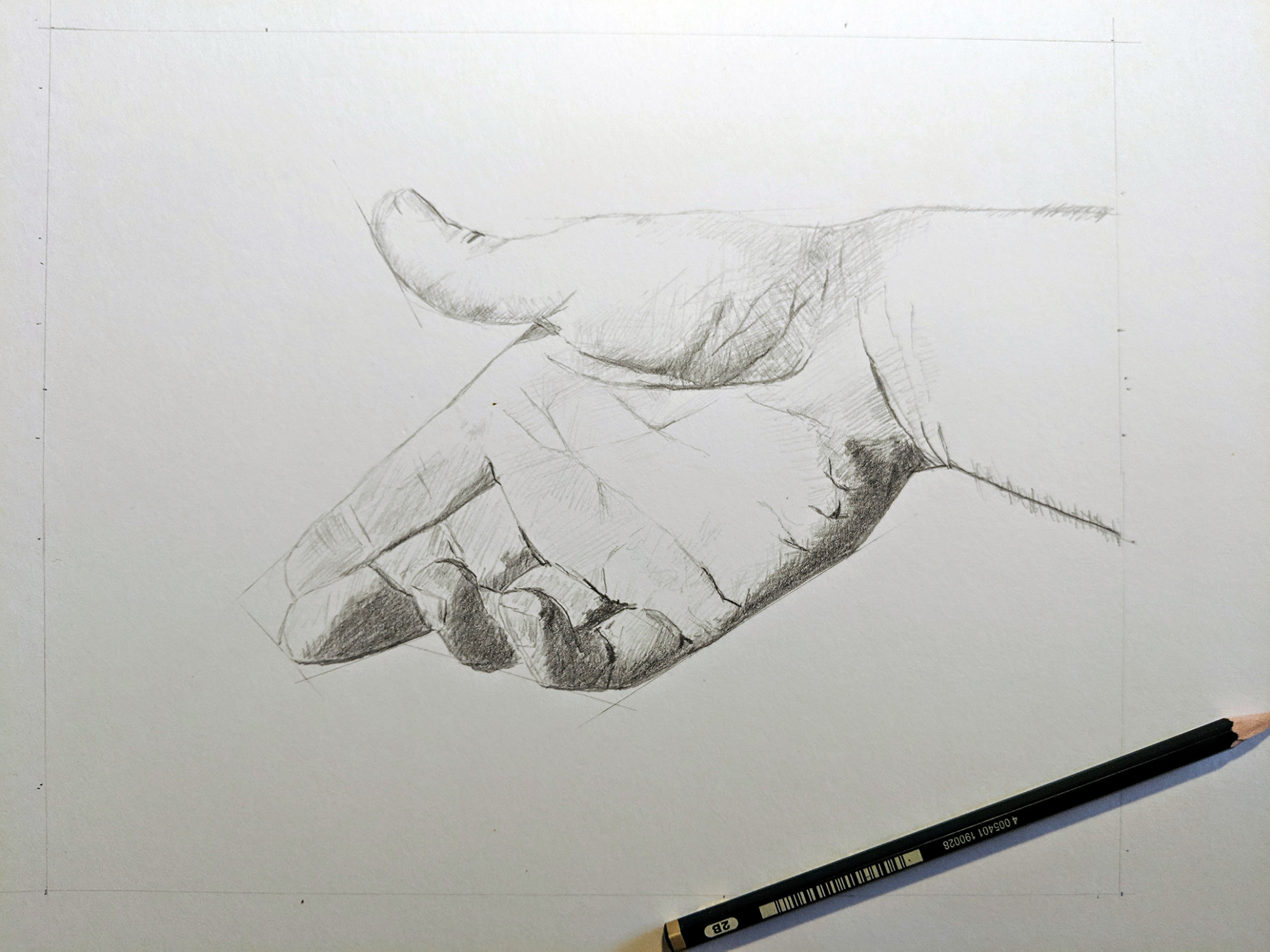 Bleistiftzeichnung einer Hand