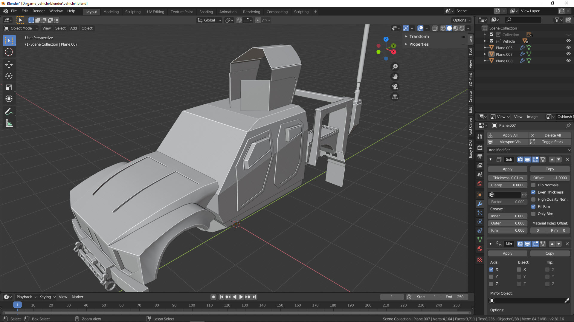 Blender 2.8.1 Game Vehicle Creation