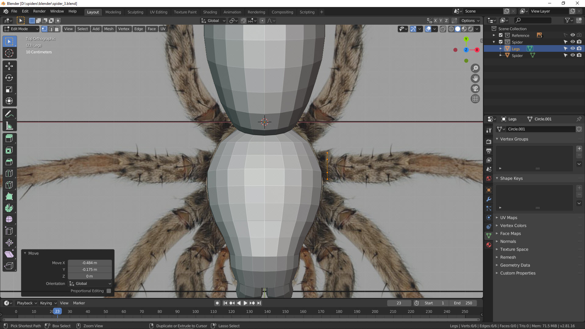 3D-Modellierung einer Spinne in Blender Bild 9