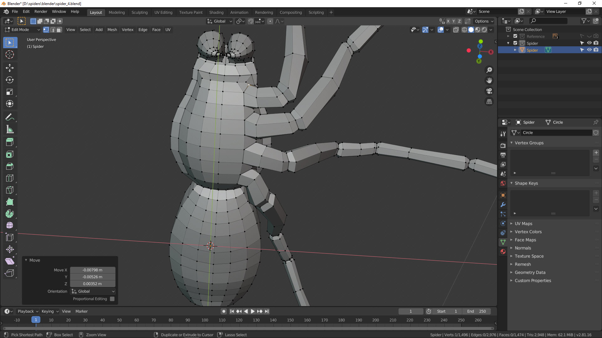 3D-Modellierung einer Spinne in Blender Bild 16