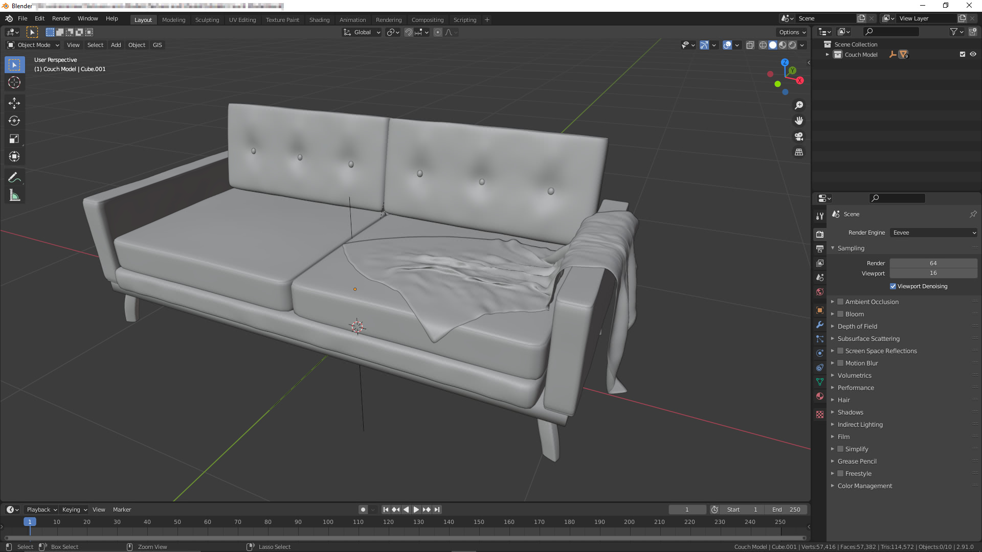 Blender: Couch-Model