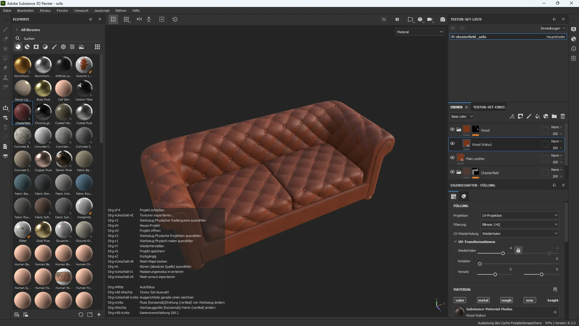 Wir erstellen mit Adobe Substance 3D Painter das Oberflächenmaterial.