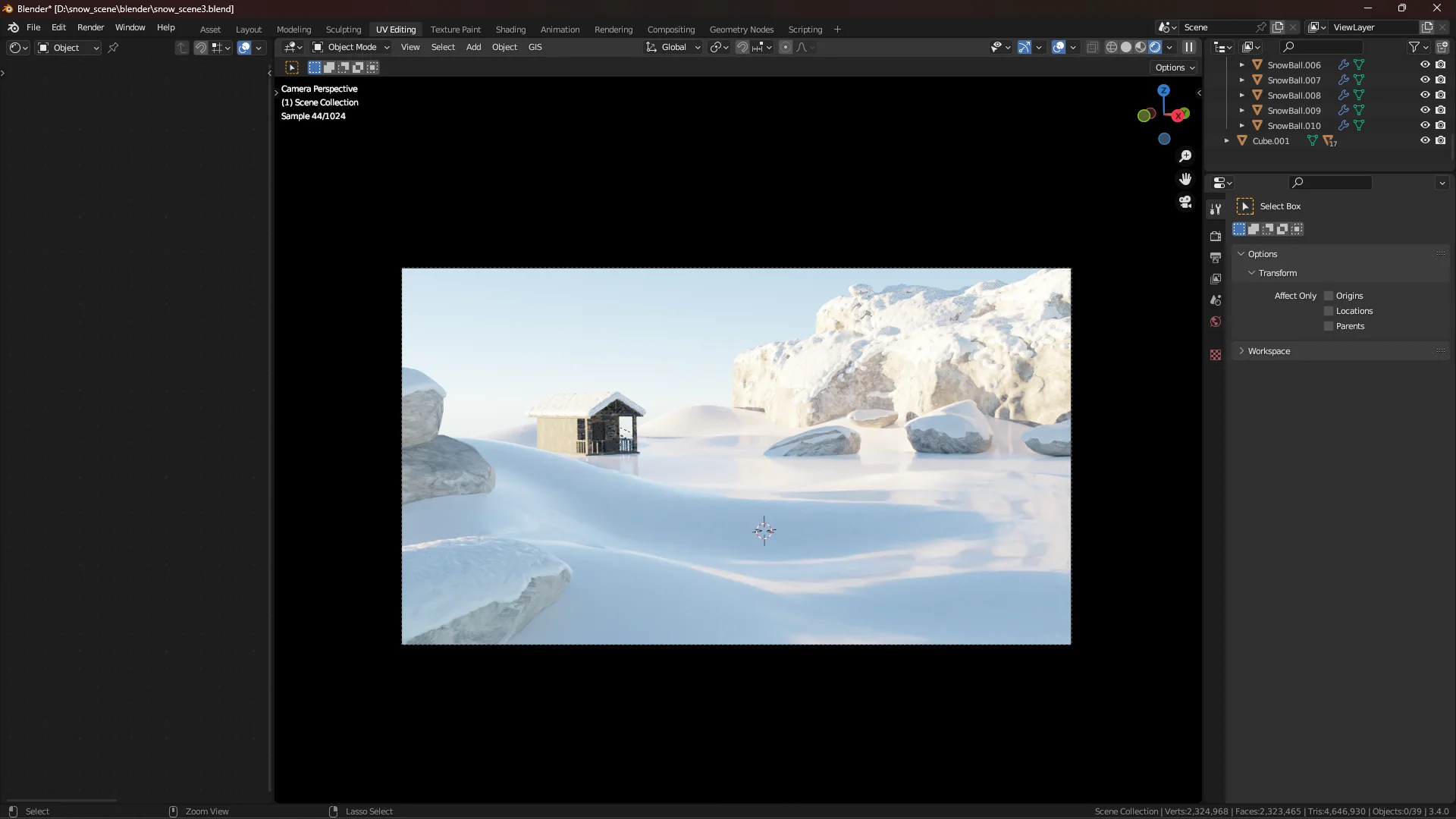 Schneelandschaft - 3D-Schnee-Szenen