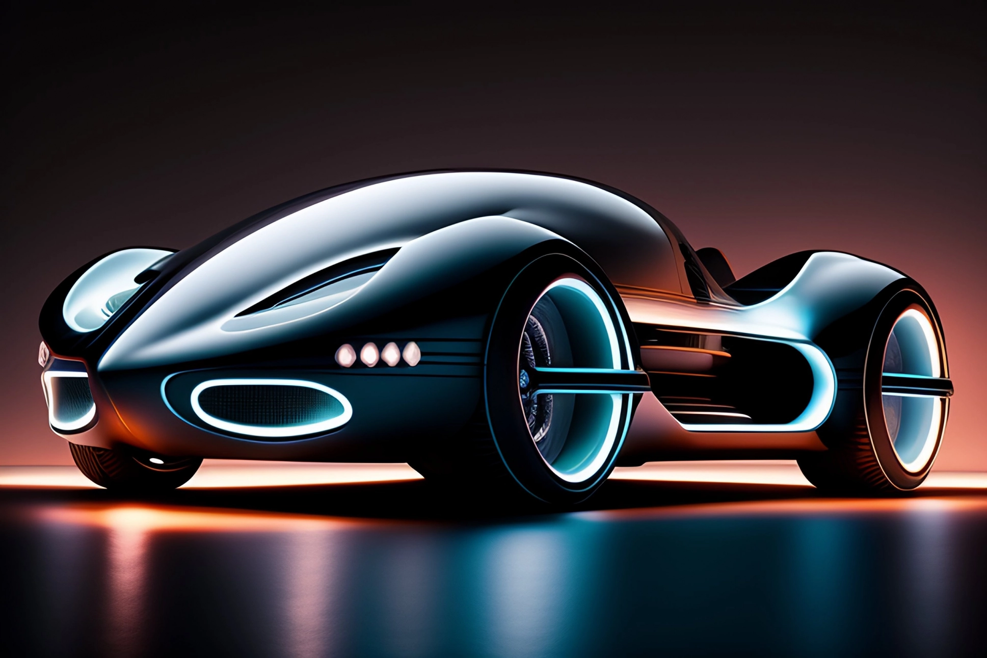 Concept-Car Entwurf in Cyberpunk-Ästhetik