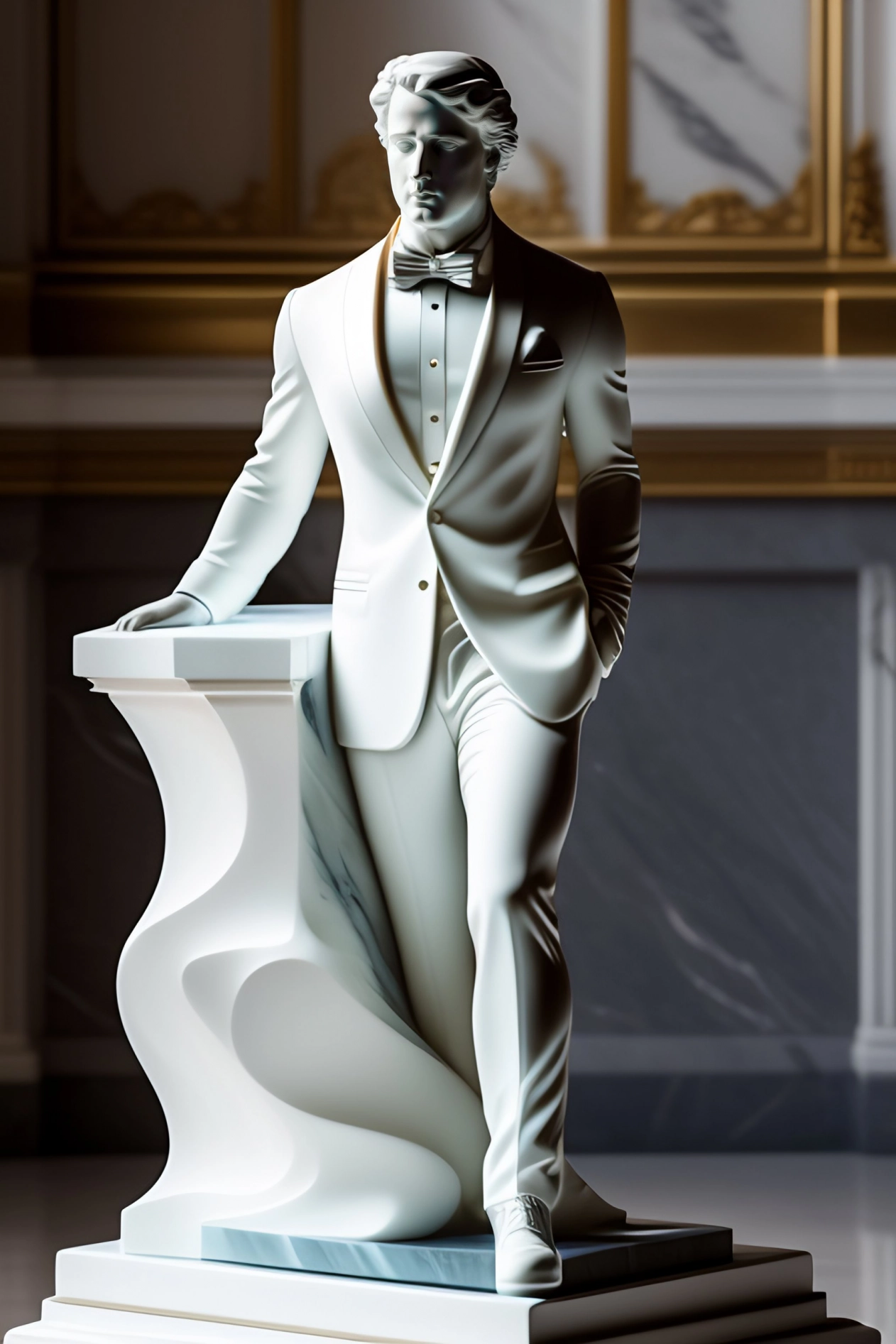 Marmor Skulptur Mann im Anzug
