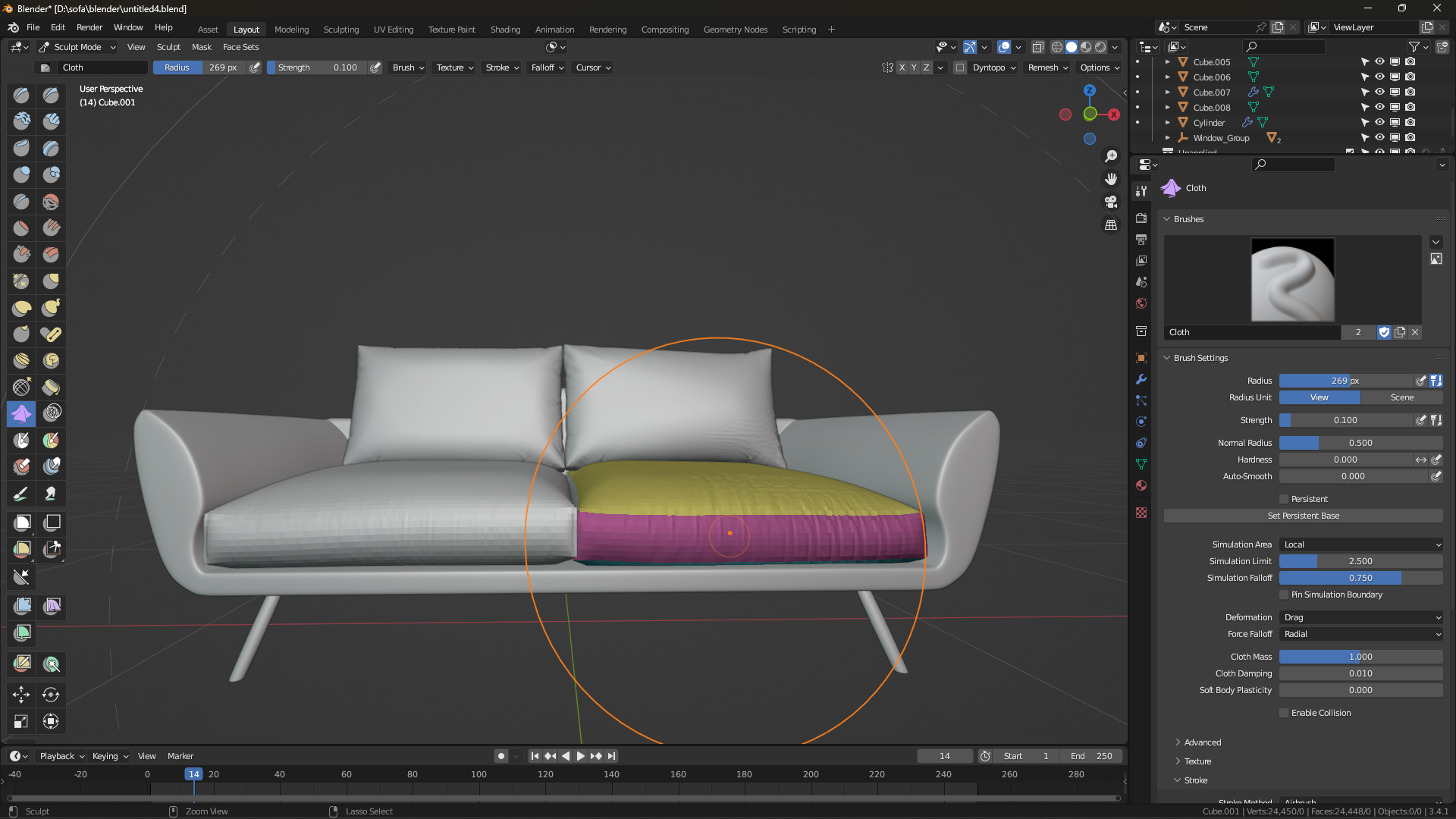 Sofa Modellierung 3