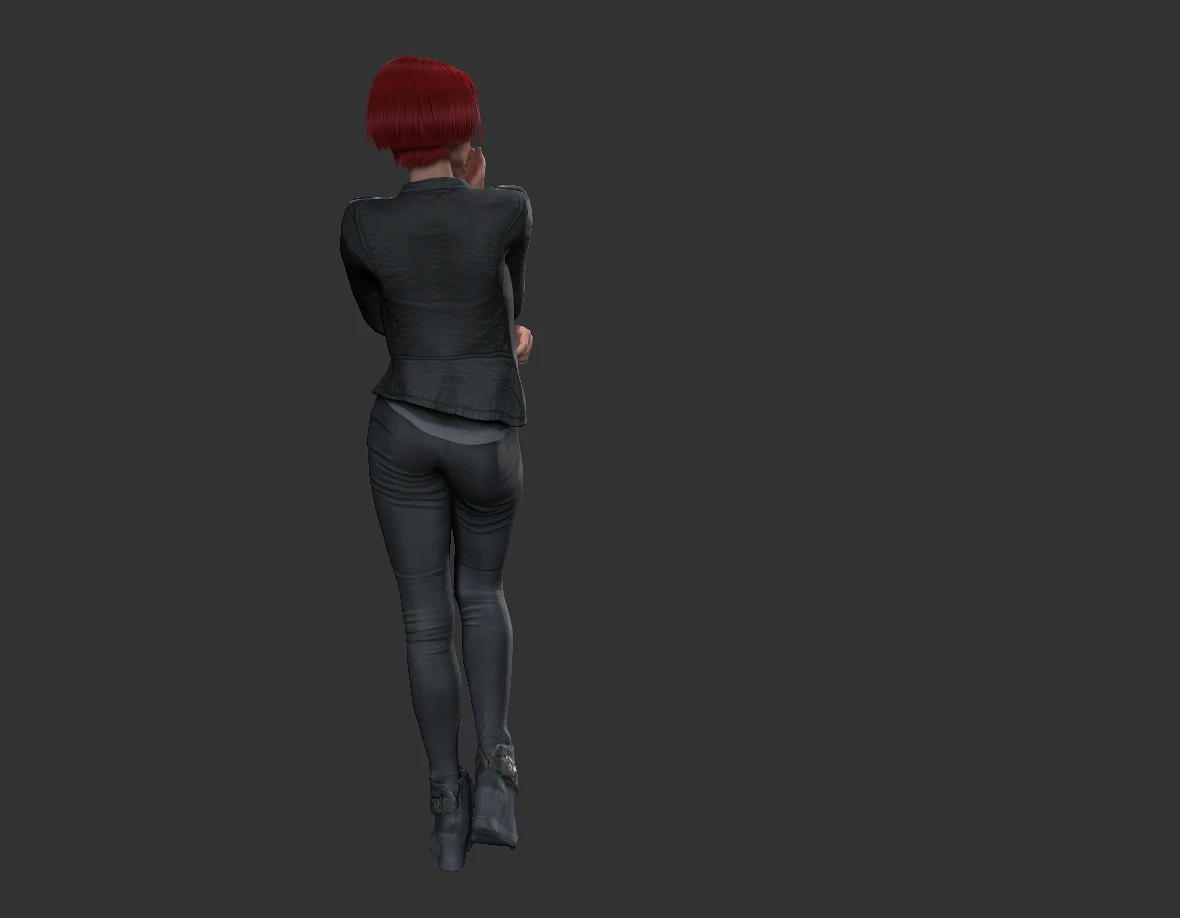 3D-Charakter mit roten Harren 1